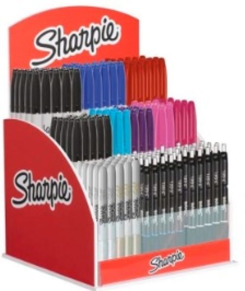 Expositor sobremesa 120 rotuladores sharpie permanente + 24 boligrafos gel