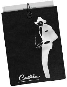  Funda acolchada para libros silueta castelao 21x28cm negro 
