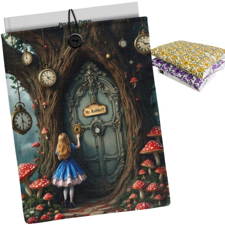  FUNDA ACOLCHADA PARA LIBROS ALICIA 21X28CM 