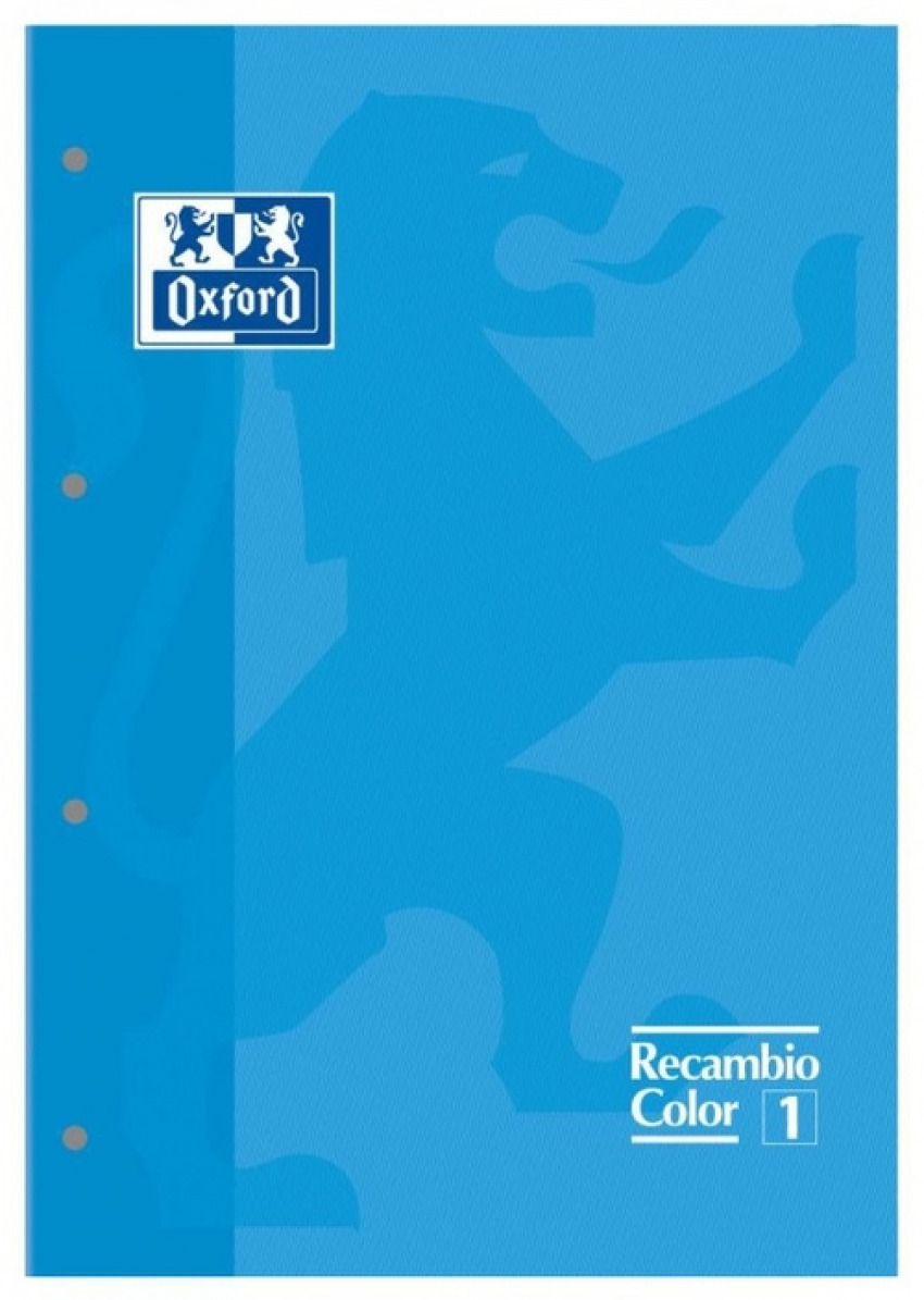  Paq/5 recambio color1 turquesa a4 80h 4 taladros 90g. cuadricula 5x5 