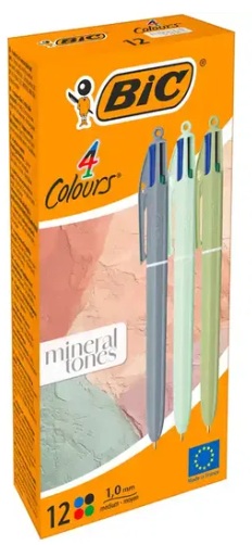  C/12 bolígrafo 4 colores mineral tones punta 1mm 