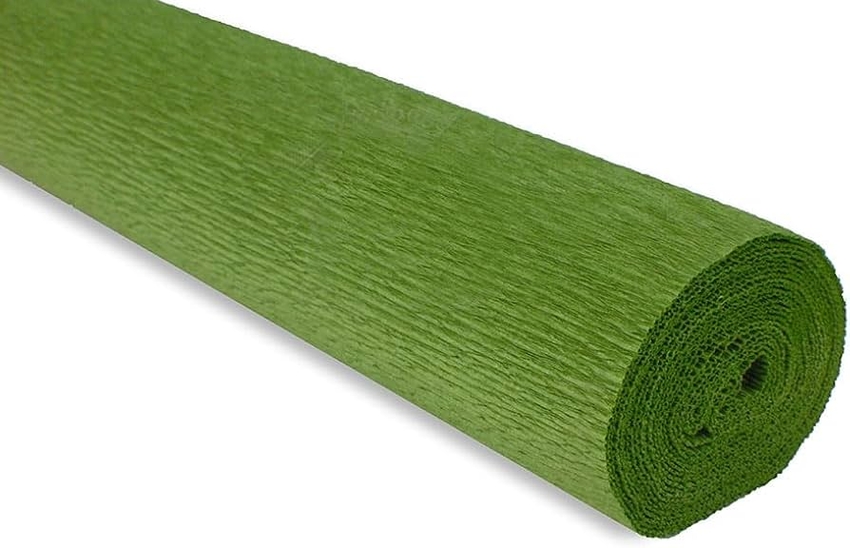 Paq/10 rollo continuo papel crespon 50x250cm verde caqui 32g 