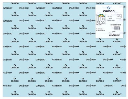  Paq 25 cartulinas iris 50x65 cm. color azul cielo 185 g. 