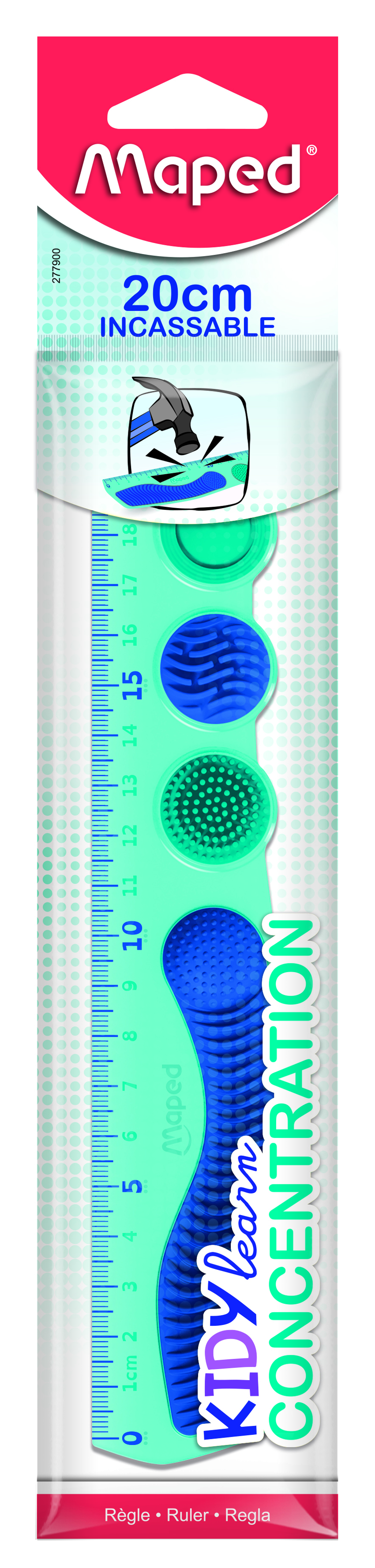  Blister regla 20cm irrompible kidy learn concentración 