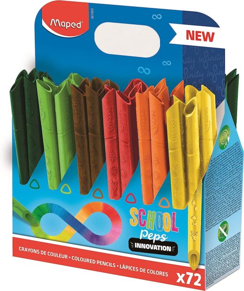 Caja 72 lapices de colores infinity school pack