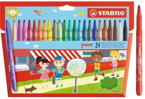  ESTUCHE 24 ROTULADORES STABILO POWER PUNTA 2MM 