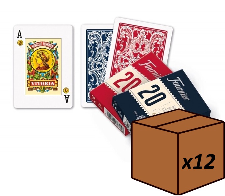  C/12 baraja cartas poker español nº20 estuche 55 carton 3 joker 