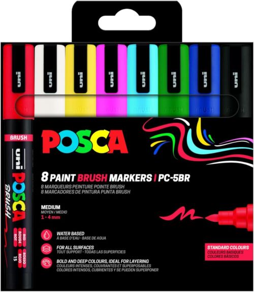  Estuche 8 colores posca pc5br/8c colores básicos surtidos 