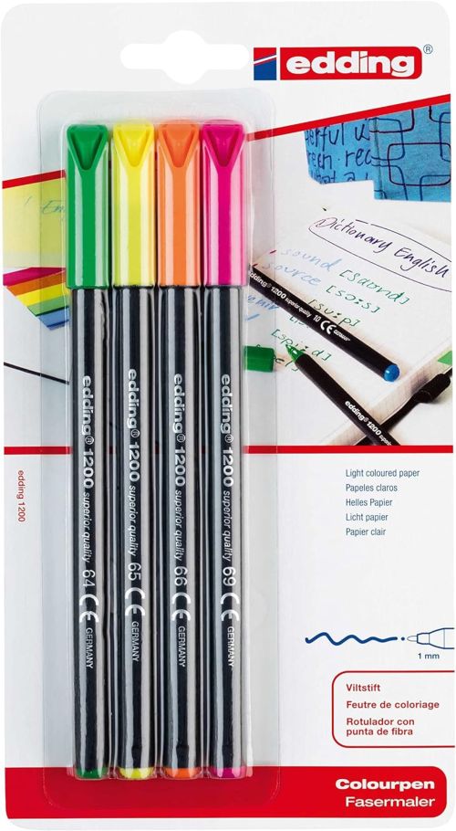 BLISTER 4 COLORES EDDING 1200 COLOURPEN SURTIDOS