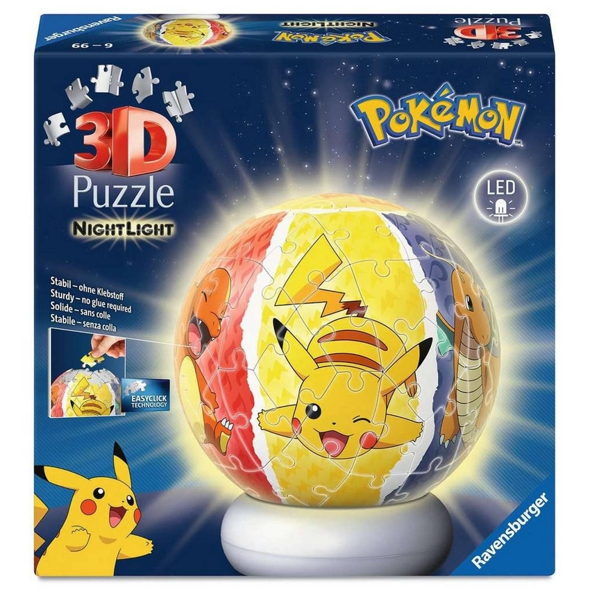  PUZZLE 3D PUZZLE BALL NIGHTLIGHT POKEMON 