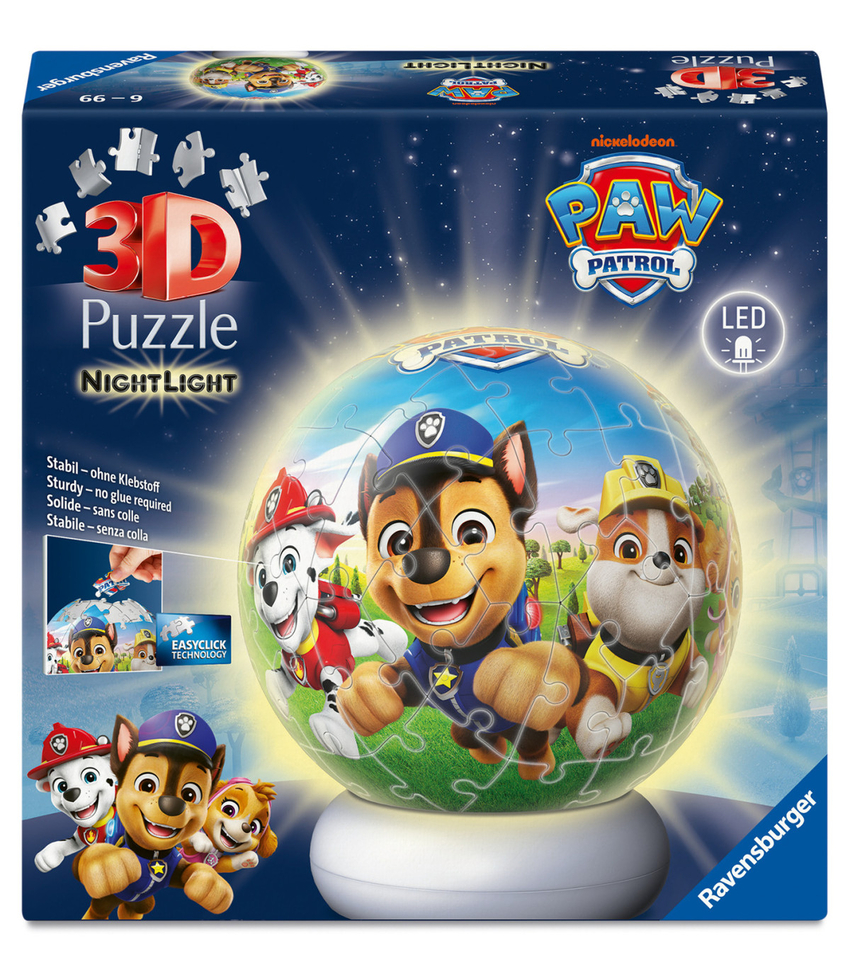  PUZZLE 3D PUZZLE BALL NIGHTLIGHT PAW PATROL 