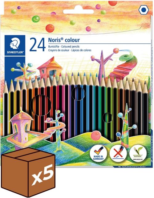 (Pack 5u.) Estuche 24 lápices noris colour 185 colores surtidos