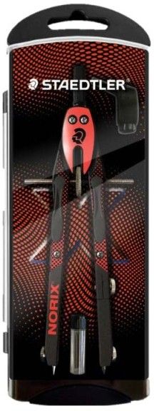  Estuche compas metalico de precision norix 555 color rojo/negro 