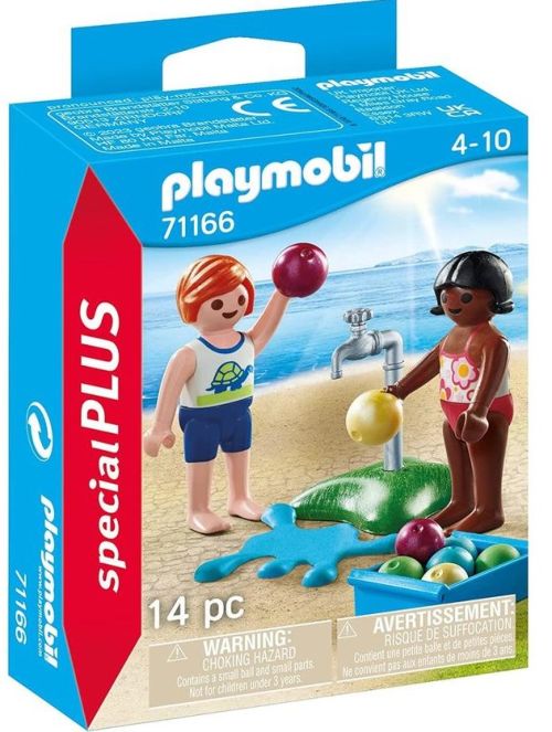 NIÑOS CON GLOBOS DE AGUA PLAYMOBIL