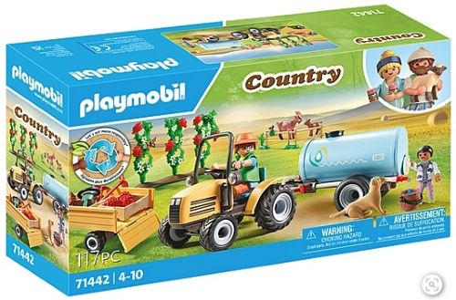 TRACTOR CON TRAILER Y CISTERNA PLAYMOBIL