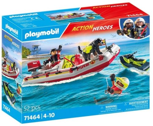 BOTE DE BOMEROS CON MOTO ACUATICA PLAYMOBIL