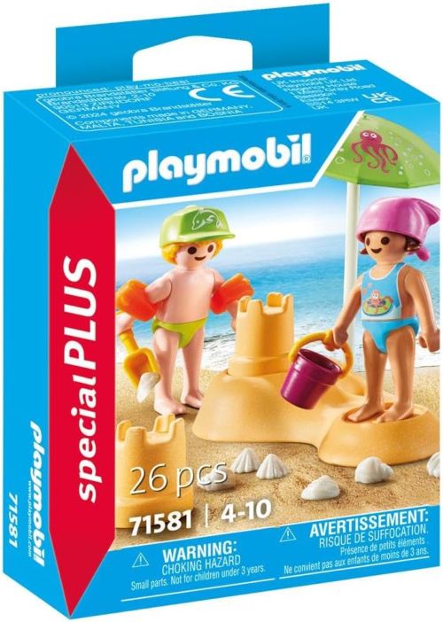 NIÑOS CON CASTILLO DE ARENA PLAYMOBIL