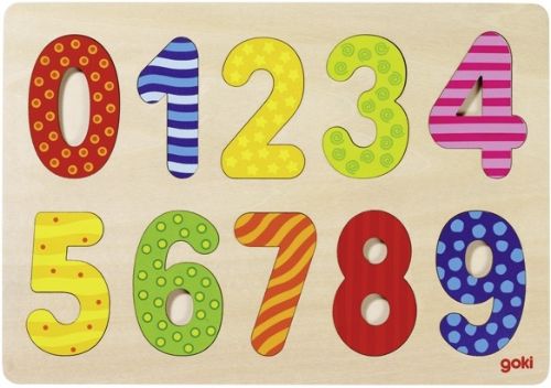  PUZZLE DE NUMEROS DE MADERA DE 0 A 9 30X21X0.8 CM 