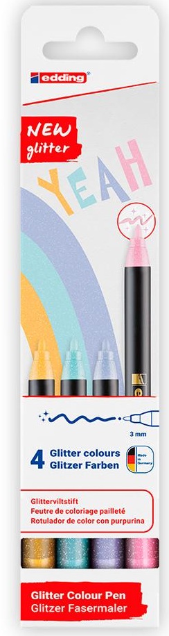  C/4 ROTULADOR EDDING 1200 GLITTER COLORES PASTEL 