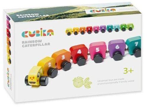 Oruga colorida de madera 10 piezas cubika