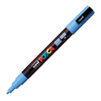  MARCADOR UNI-POSCA PC3M COLOR AZUL CIELO 0.9-1.3MM 