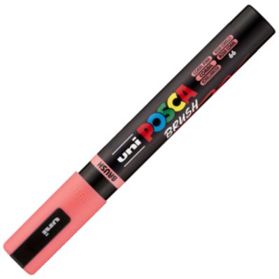  Marcador uni-posca brush punta 1-4mm pc-5br color rosa coral 