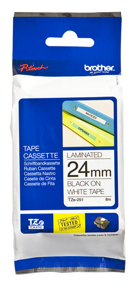  CINTA LAMINADA ORIGINAL BROTHER TZE-251 COLOR BLANCO 