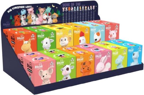 Expositor 24 luces de noche mini dhink utilizan pilas LR44