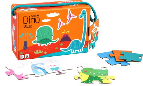 Pequeños brillantes puzzle triple dinosaurio