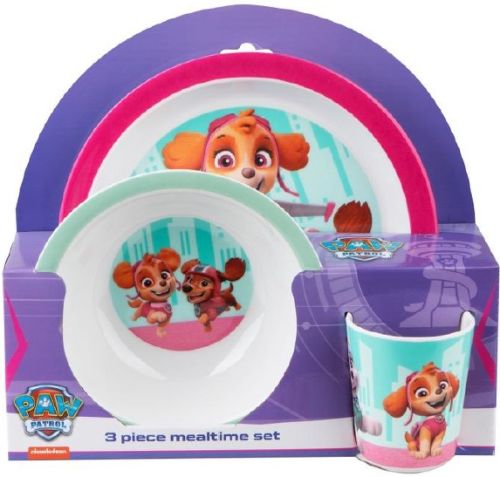 SET VAJILLA INFANTIL PAW PATROL ROSA 3 PIEZAS