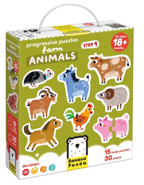 PROGRESSIVE PUZZLES FARM ANIMALS +18 MESES