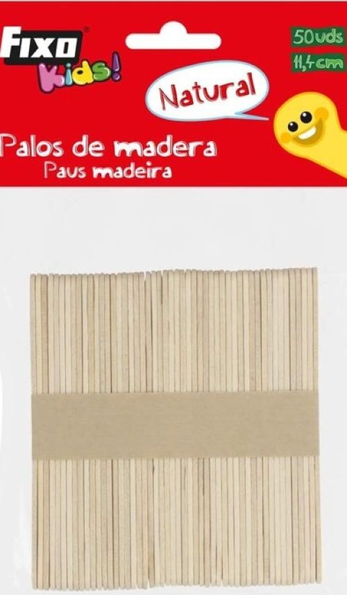 PAQ/50 PALOS MADERA NATURAL FINOS 11CM