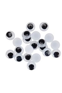  PACK 90 OJOS MOVILES NEGRO ADHESIVOS 6MM 