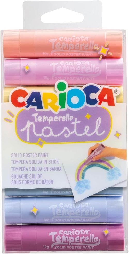 Estuche 6 colores tempera solida temperello pastel