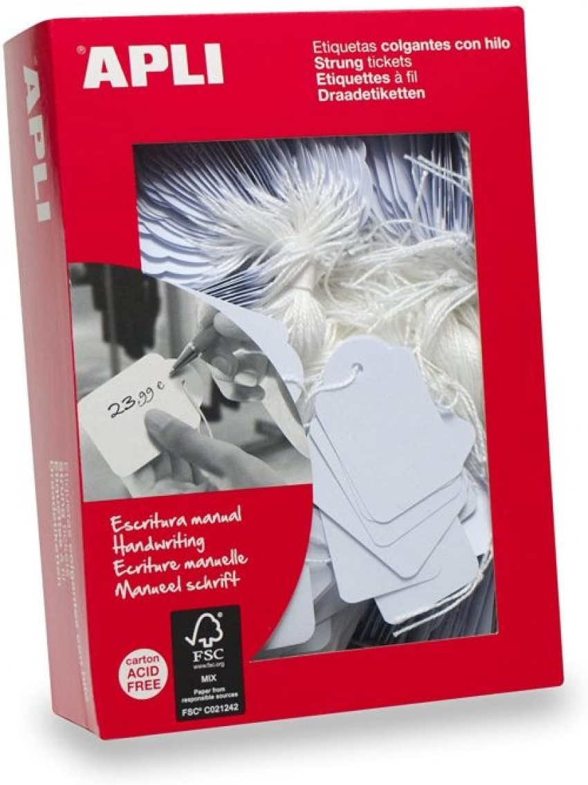  C/500 ETIQUETAS COLGANTES MANUALES 28X43MM 