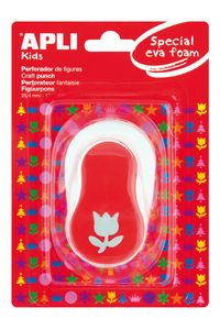 Perforadora papel y goma eva tulipan rojo 25,4mm