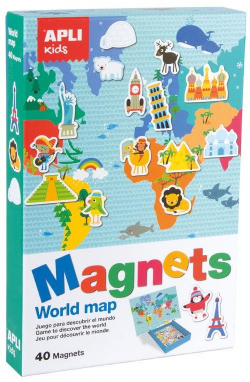 JUEGO MAGNETICO MAPA DEL MUNDO 40 PIEZAS APLI