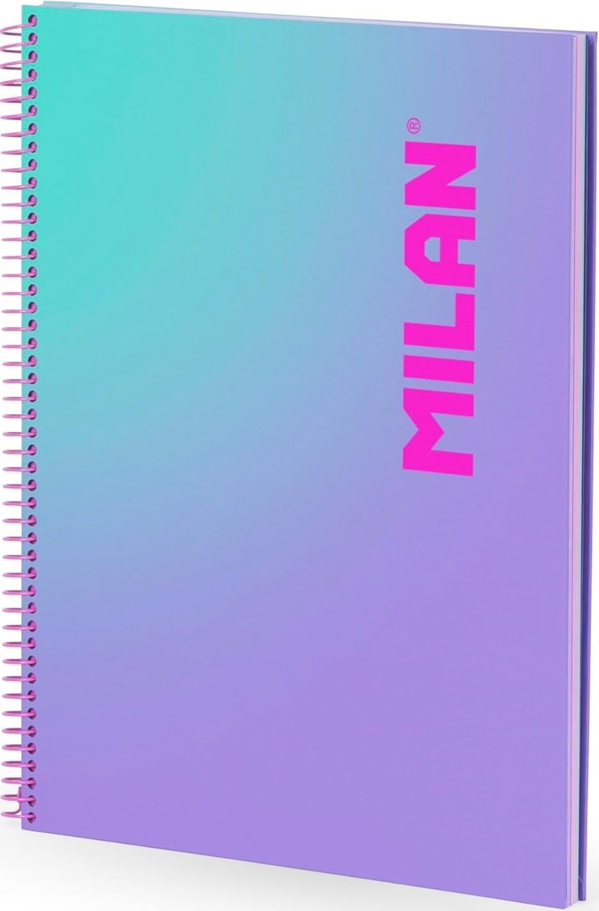  Cuaderno espiral A4 90h 90g. cuadrícula 5x5 microperforado serie Sunset lila 