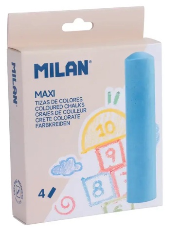  CAJA DE 4 TIZAS DE COLORES MAXI 