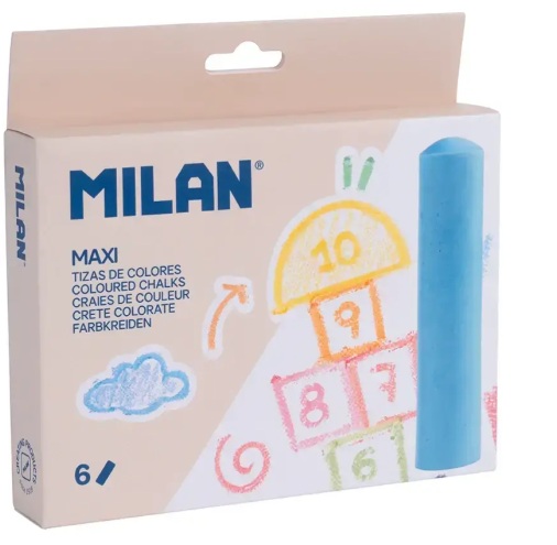  CAJA DE 6 TIZAS DE COLORES MAXI 
