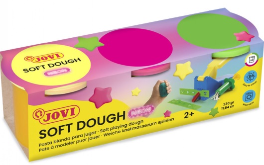 Pack 3 botes blandiver soft dough 110g colores neon