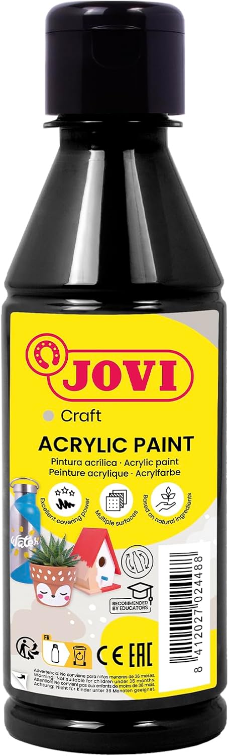  BOTE PINTURA JOVIDECOR ACRYL NEGRO 250ML 
