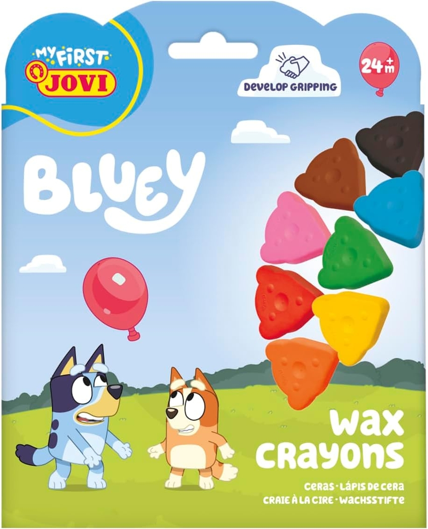  Estuche 8 ceras con forma de osito bluey my first colores surtidos 