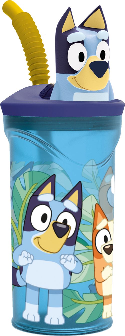 VASO FIGURITA 3D 360ML BLUEY 9x23x6CM