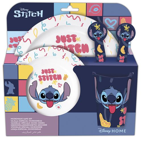 SET MICRO KIDS 5 PIEZAS EN ESTUCHE STITCH SWEET 24,5x24x5,5CM