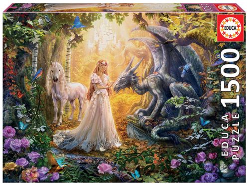 DRAGON, PRINCESA Y UNICORNIO PUZZLE 1500 PIEZAS