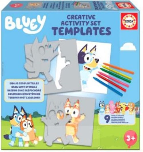 JUEGO DE DIBUJO CON PLANTILLAS CREATIVAS BLUEY