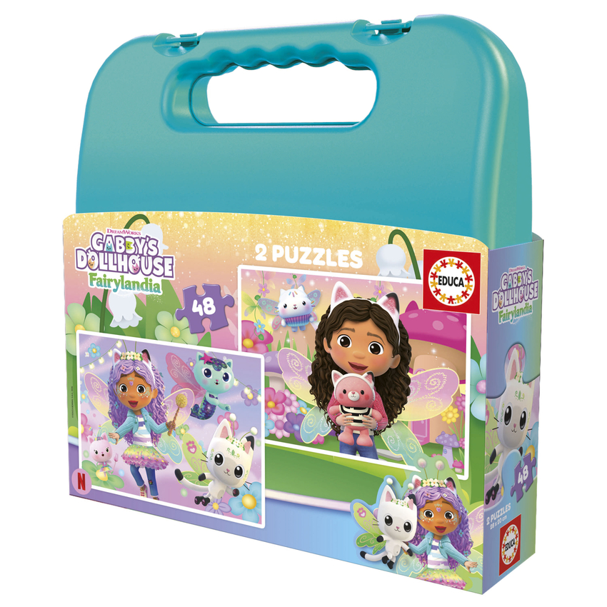  MALETA PUZZLES 2X48 PIEZAS GABBYS DOLLHOUSE 