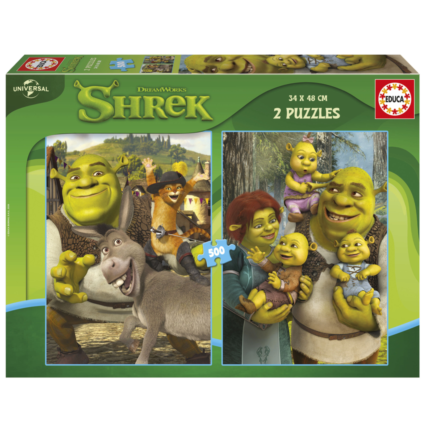  PUZZLE 2X500 PIEZAS DREAMWORKS SHREK 