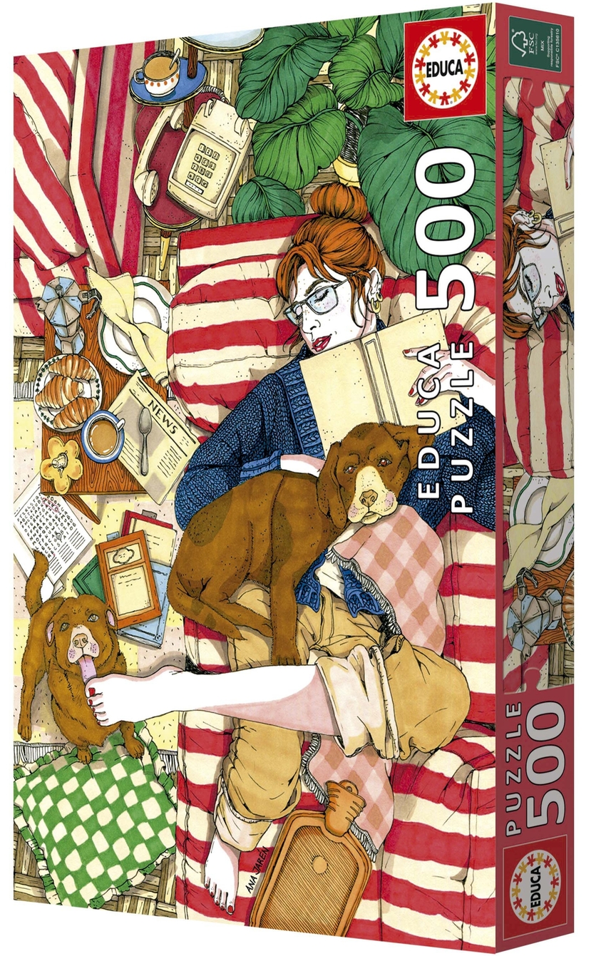  PUZZLE 500 PIEZAS SOFA Y PERROS 